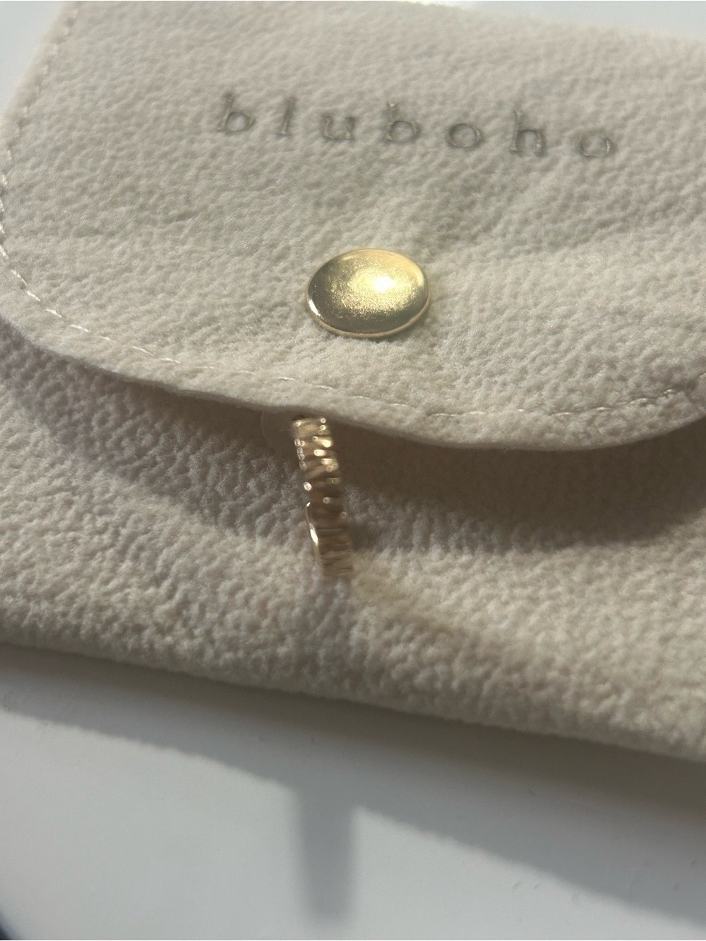 bluboho Gold Textured Tree of life hoop Earring (1) - Picture 6 of 7
